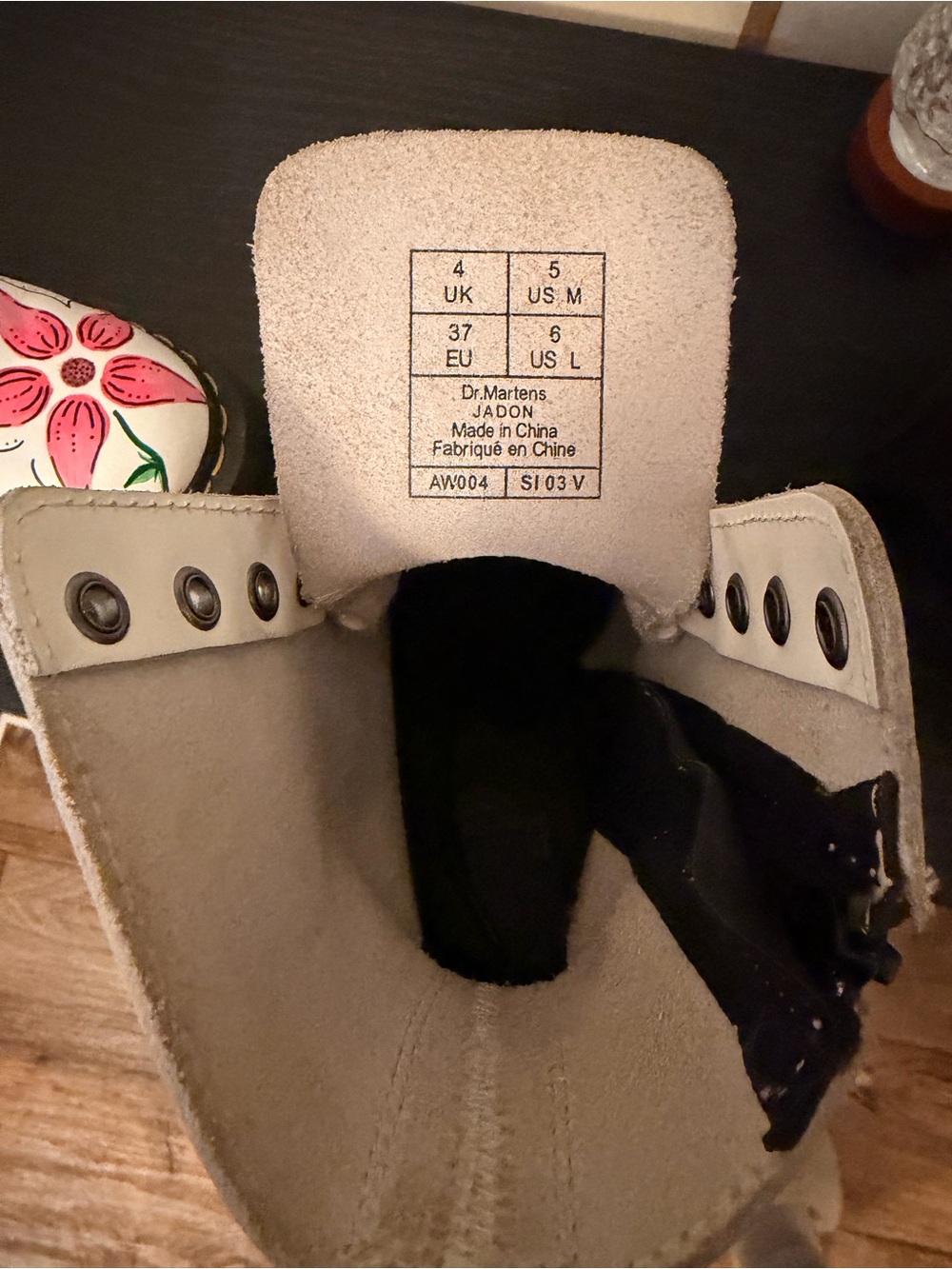 Custom Platform White Floral Dr. Martens Boots - Picture 2 of 4